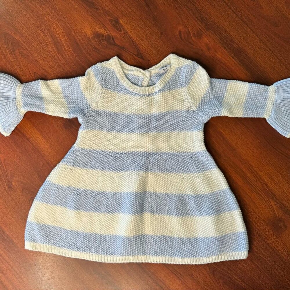 Blue and White 3-6 Months Striped Dress